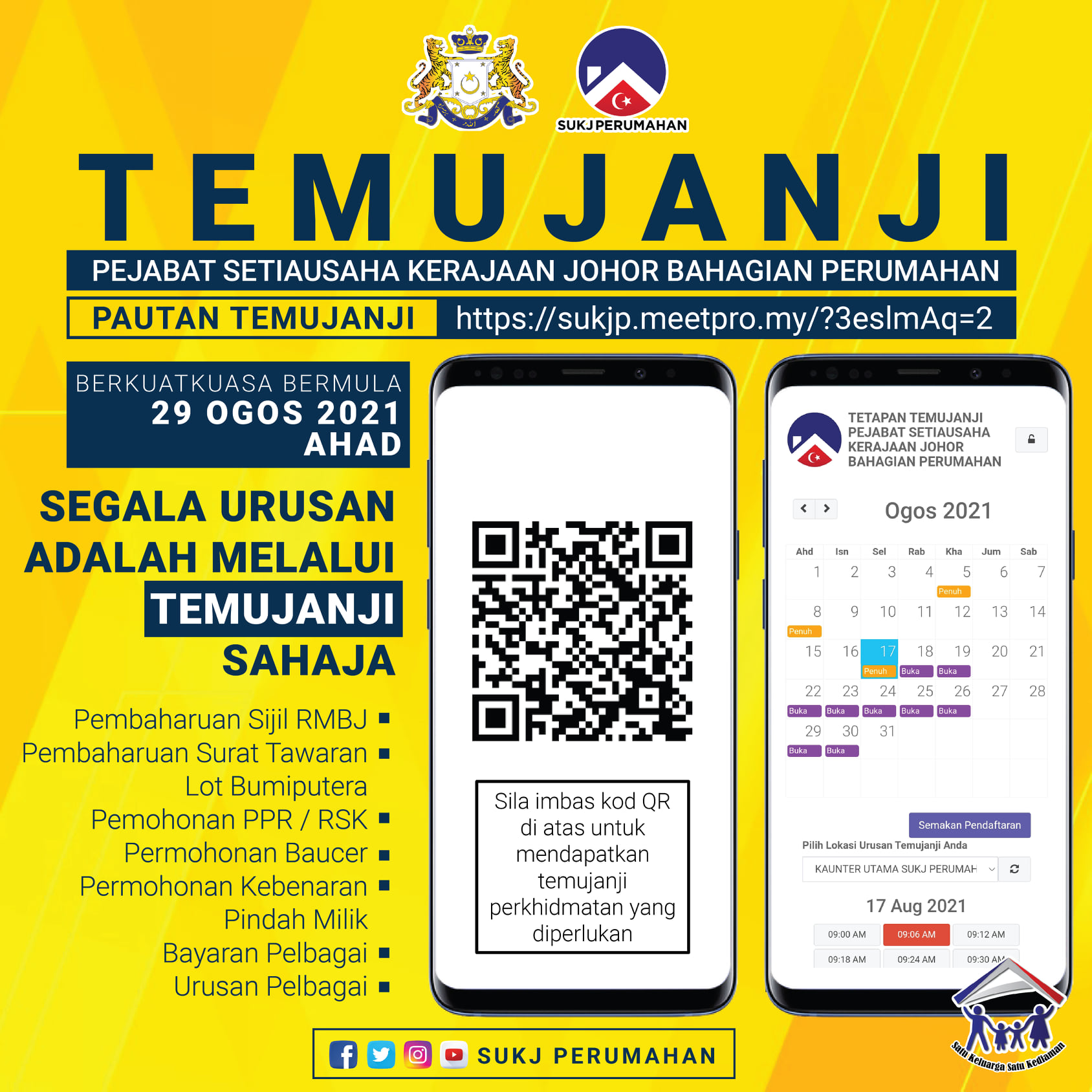 SUKJ appointment to renew SLMR RMBC Taman Adda